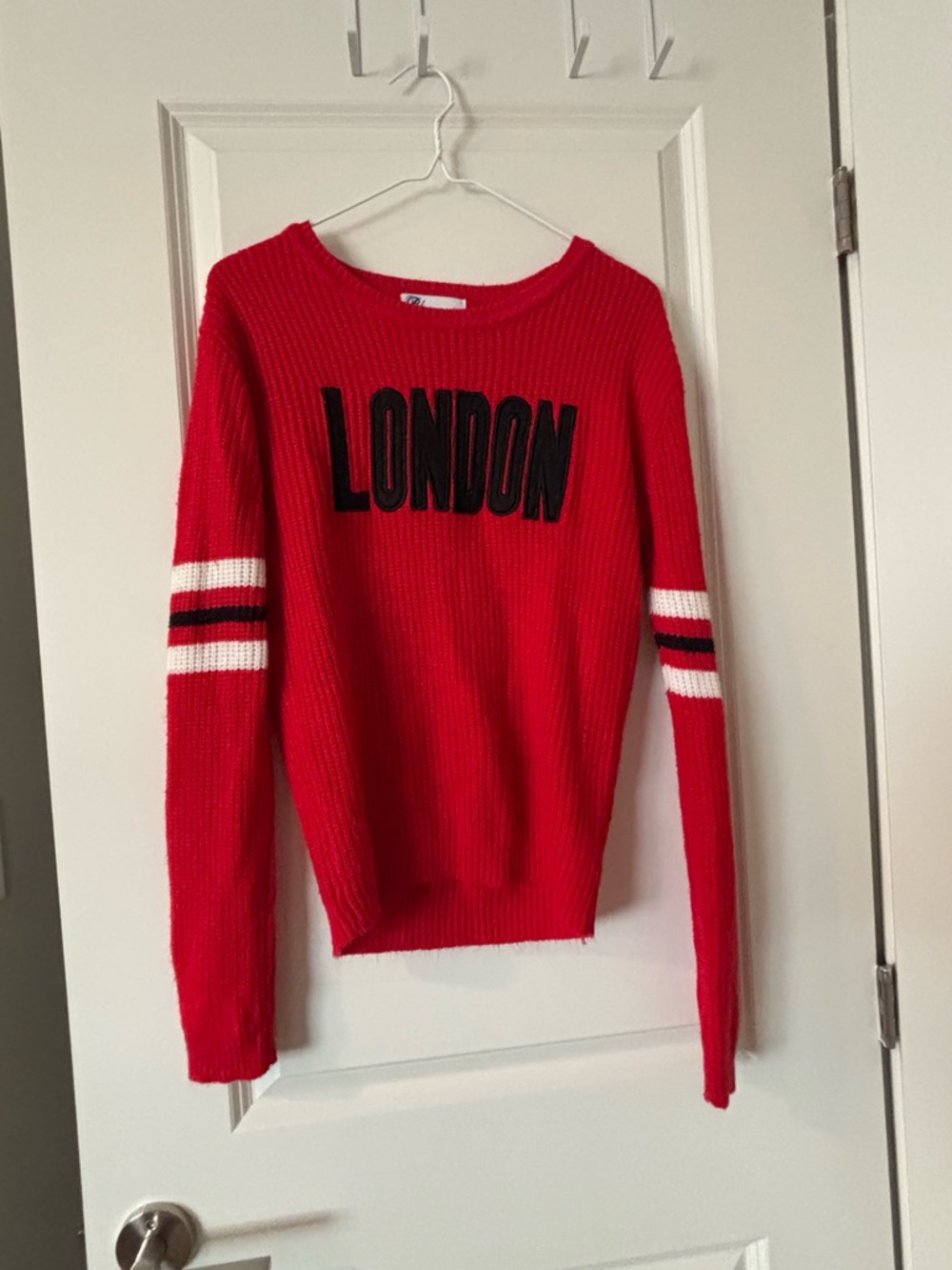 Red 'London' Knit Sweater - Women's Crewneck